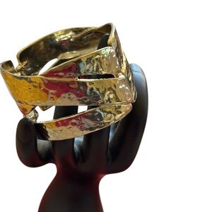 Chico’s Gold Hammered Brass Women's Bracelet Cuff